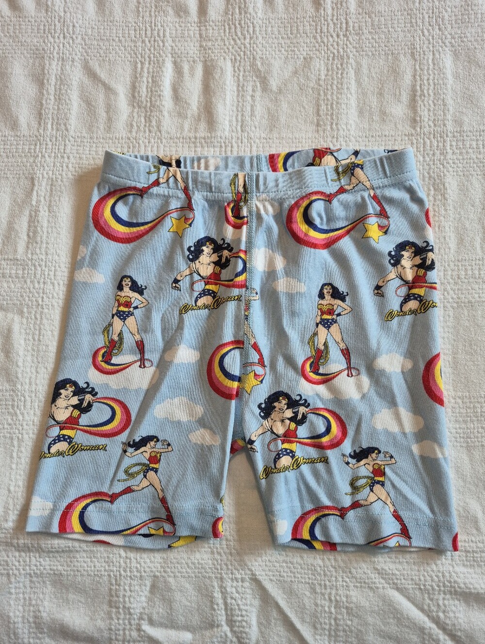 Hanna Andersson size 130 or 8 pajama bottom girls Wonder Woman shorty VGUC